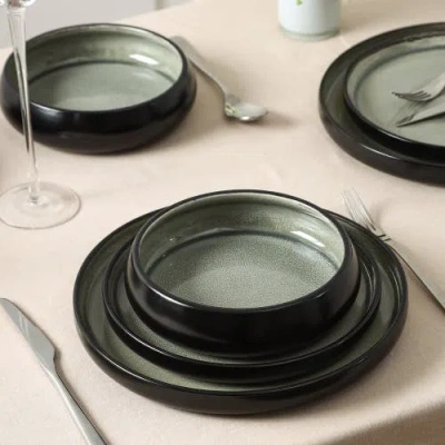 Stone Lain Lagoon Stoneware 12-piece Dinnerware Set In Green