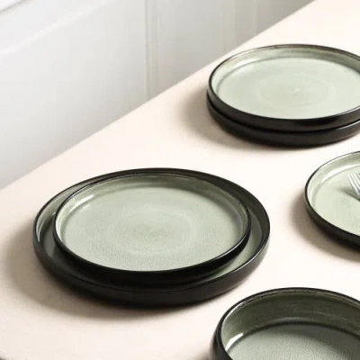 Stone Lain Lagoon Stoneware 12-piece Dinnerware Set In Green