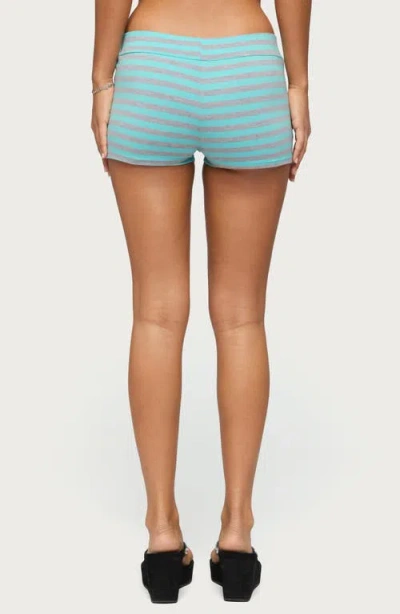 Edikted Delyla Striped Micro Shorts In Blue