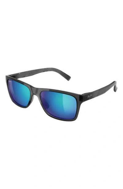 Maui Jim 57mm Polarizedplus2® Rectangular Sunglasses In Gray