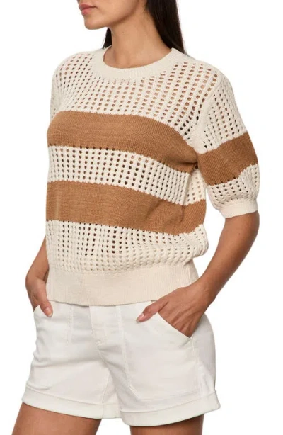 Sanctuary Beachside Openwork Stripe Sweater In Multi