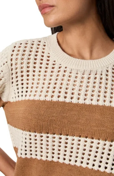 Sanctuary Beachside Openwork Stripe Sweater In Multi