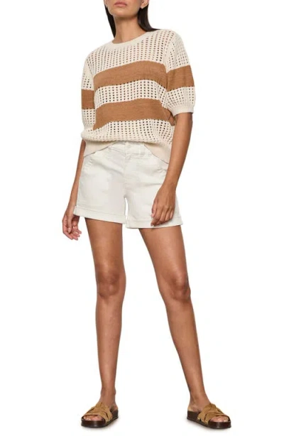 Sanctuary Beachside Openwork Stripe Sweater In Multi