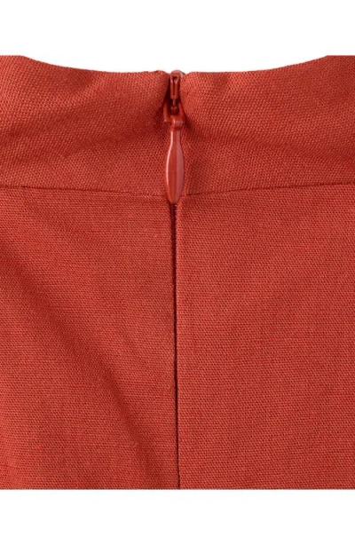 Mango Draped Midi-dress In Orange