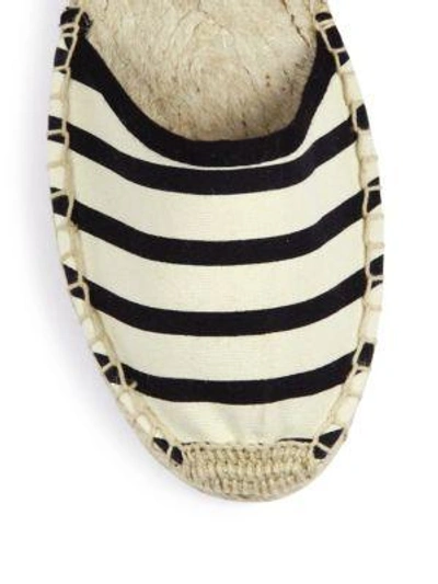 Shop Soludos Classic Striped Ankle-wrap Espadrilles In Natural-black