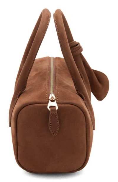 Mango Leather Top Handle Bag In Brown