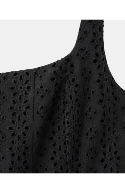 Mango A-line Dress With Openwork Embroidery In Black