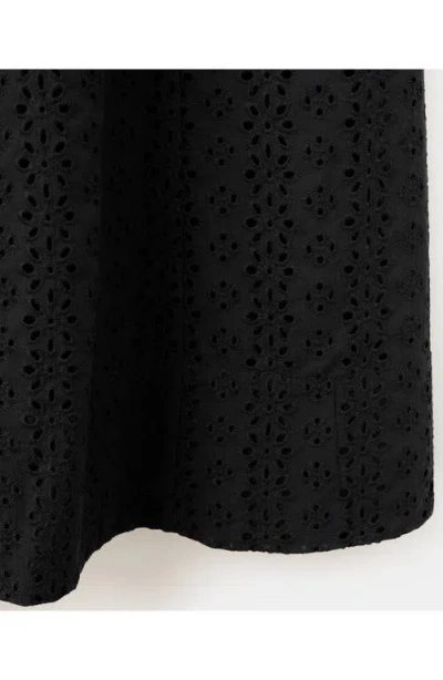 Mango A-line Dress With Openwork Embroidery In Black