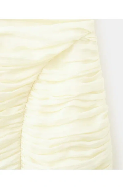 Mango Draped V-neck Dress In Ecru