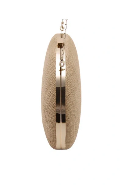 Mango Natural Fiber Clutch Bag In Beige