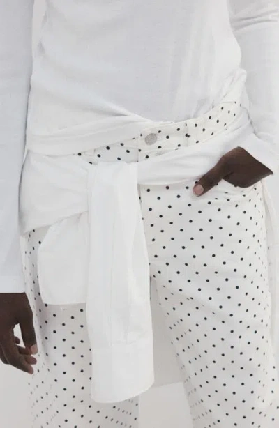 Mango Dot Balloon Jeans In White