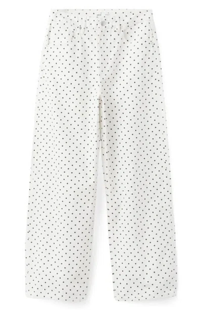 Mango Dot Balloon Jeans In White