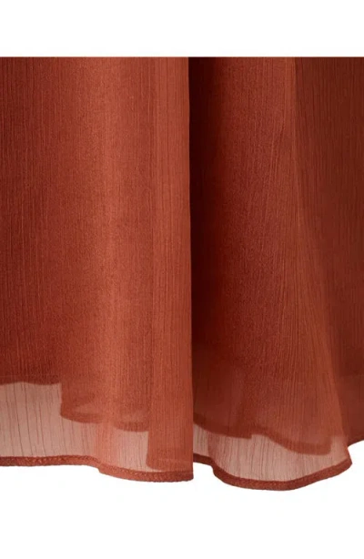 Mango Ruffle Flutter Sleeve Maxi In Brown