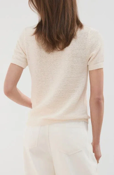 Mango Short Sleeve Sweater In White