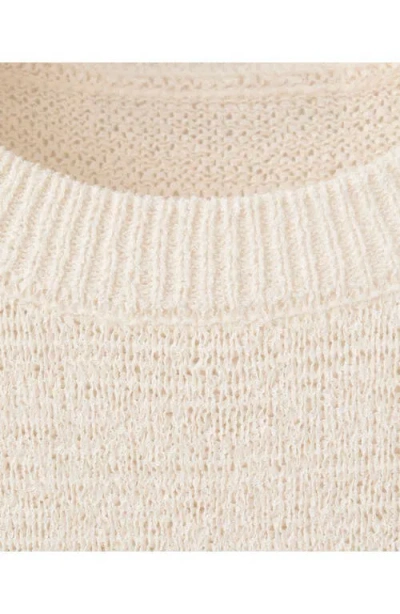 Mango Short Sleeve Sweater In White