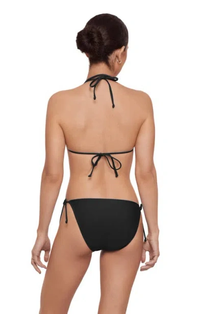 Aqua Green String Triangle Bikini Set In Black