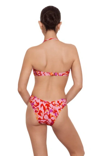 Aqua Green Ring Front Bandeau Bikini Set In Multi