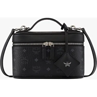 Mcm Visetos Canvas Vanity Case In Black
