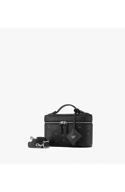 Mcm Visetos Canvas Vanity Case In Black