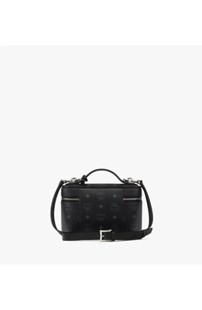 Mcm Visetos Canvas Vanity Case In Black