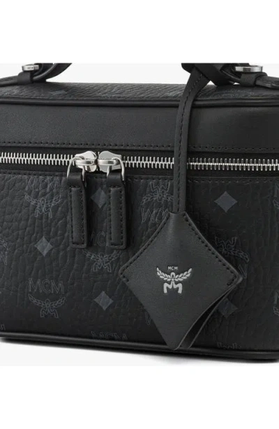 Mcm Visetos Canvas Vanity Case In Black