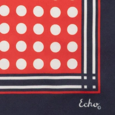 Echo Grid Dots Silk Square In Black