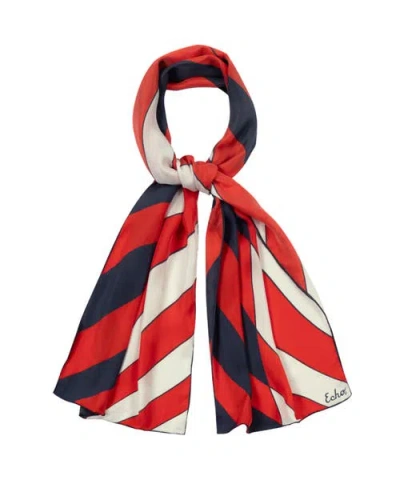 Echo Stripe Silk Oblong In Multi