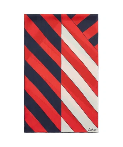 Echo Stripe Silk Oblong In Multi