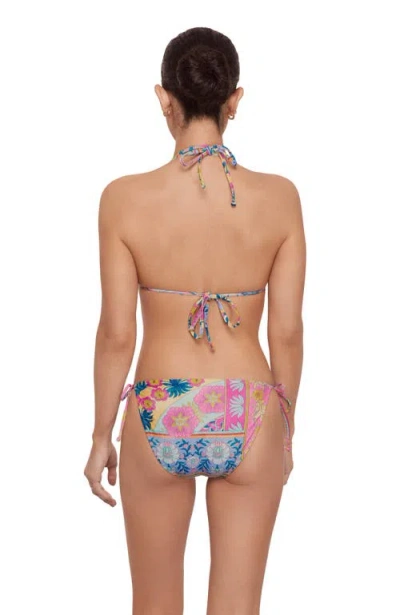 Aqua Green String Triangle Bikini Set In Multi