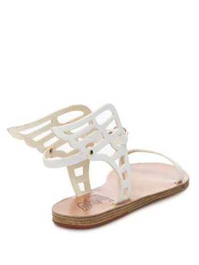 Shop Ancient Greek Sandals Ikaria Lace Leather Wing Sandals In White