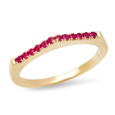 Elliot Young 14k Stackable Pave Point Ring In Gold