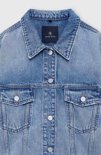 Anine Bing Structured Jacket Chest Pockets Silver Hardware In Multi