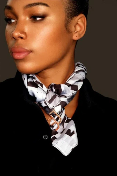 Dai Moda Etc Print Versa Scarf With Logo Hardware In Multi