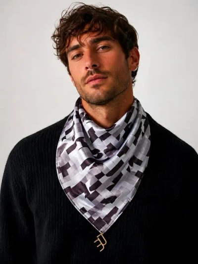 Dai Moda Etc Print Versa Scarf With Logo Hardware In Multi