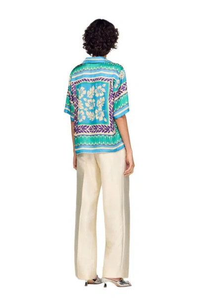 Sandro Graphic-print Short-sleeve Shirt In Multi