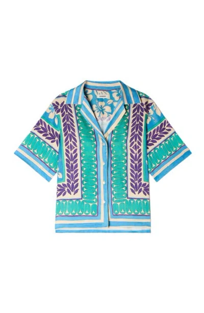 Sandro Graphic-print Short-sleeve Shirt In Multi
