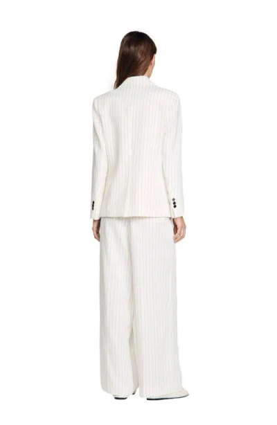Sandro Striped Tailored Jacket In White