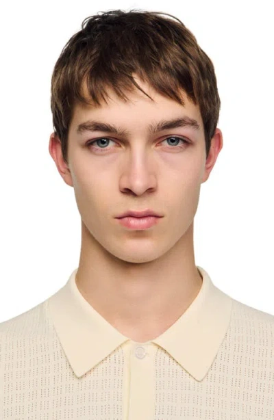 Sandro Openwork Shirt In Neutral