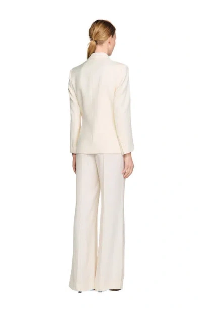 Sandro Double-breasted Suit Jacket In White