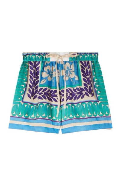 Sandro Paris Floral Drawstring Shorts In Multi
