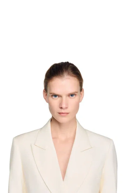 Sandro Double-breasted Suit Jacket In White