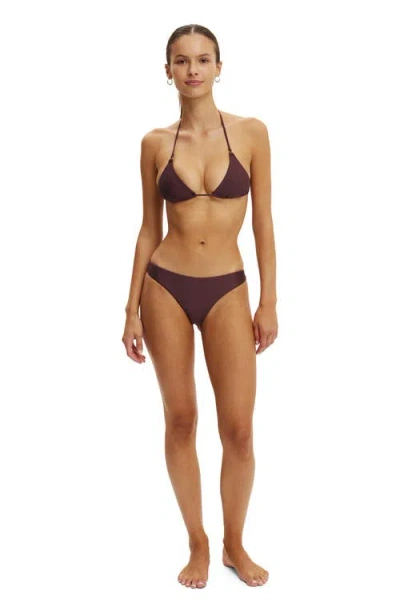 Cotton On Body Micro String Triangle Bikini Top In Burgundy