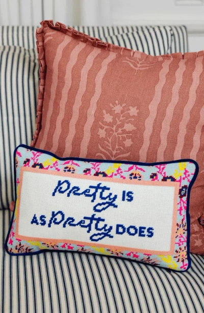 Furbish Studio Pretty Is Needlepoint Pillow In Multi