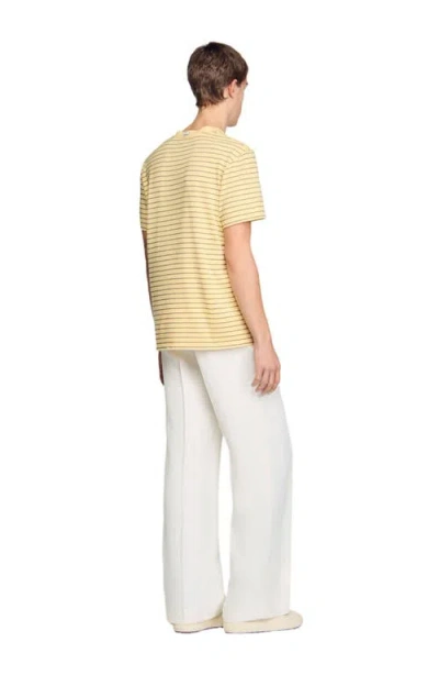 Sandro Striped T-shirt In Yellow