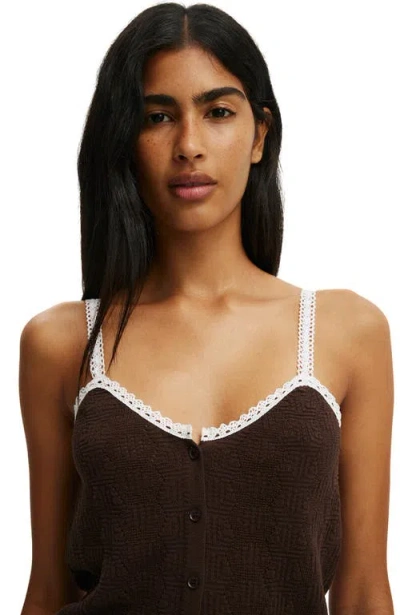 Cotton On Knit Button Through Cami In Multi