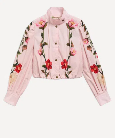 Barbour Women's X Farm Rio Madalena Showerproof Jacket In Pink