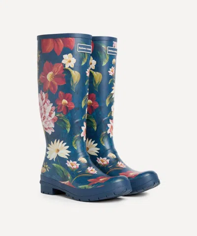Barbour Women's X Farm Rio Wild Flower Wellingtons In Blue