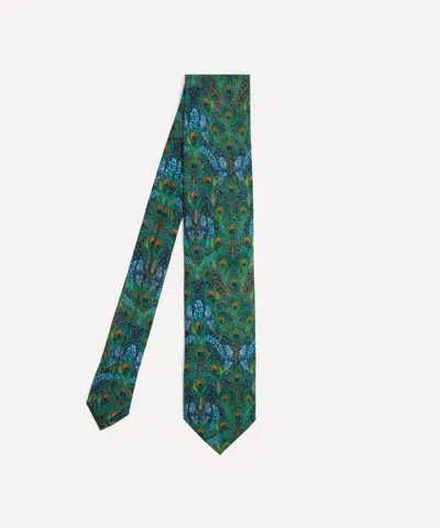Liberty Mens Peacock Manor Silk Tie In Neutral