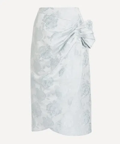 Simone Rocha Women's Gathered Flower Sash Skirt In Blue