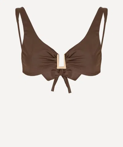 Away That Day Women's Porto Cerve Espresso Bikini Top In Brown
